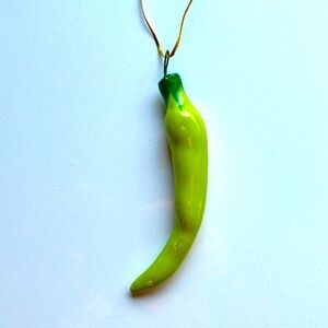 Ceramic Green Chili Pepper Christmas Ornament. 🌶️